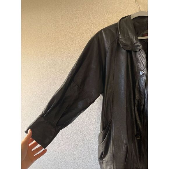 Vintage 80s balloon sleeve leather jacket size small - Picture 3 of 7